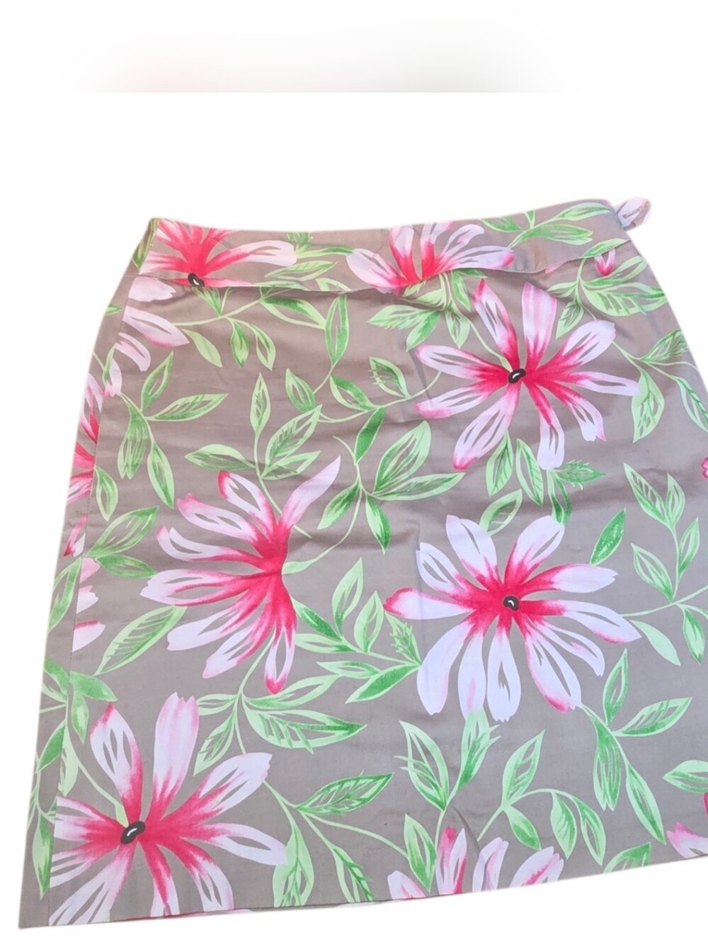 Talbots Skirt Floral Lined Mini Pink Green Beige Womens Size 8